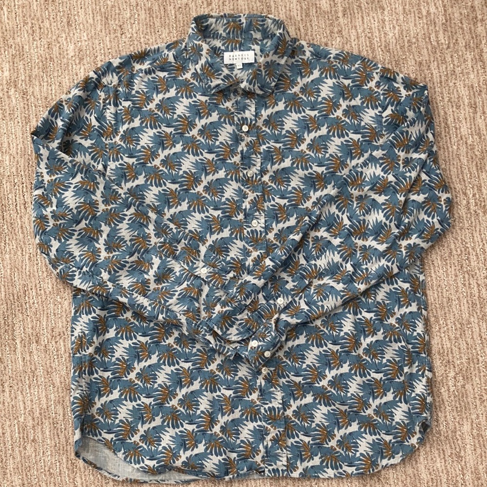 Barney’s New York 100% Cotton Leaf print shirt XL